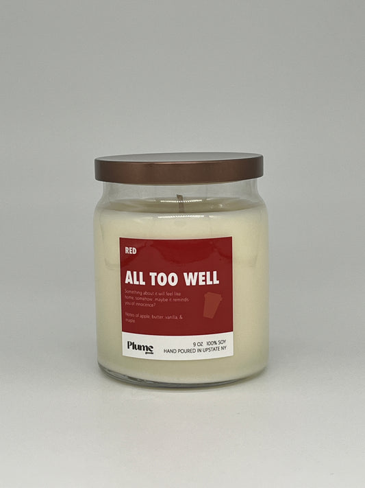 Taylor Eras - All Too Well Scented Soy Candle