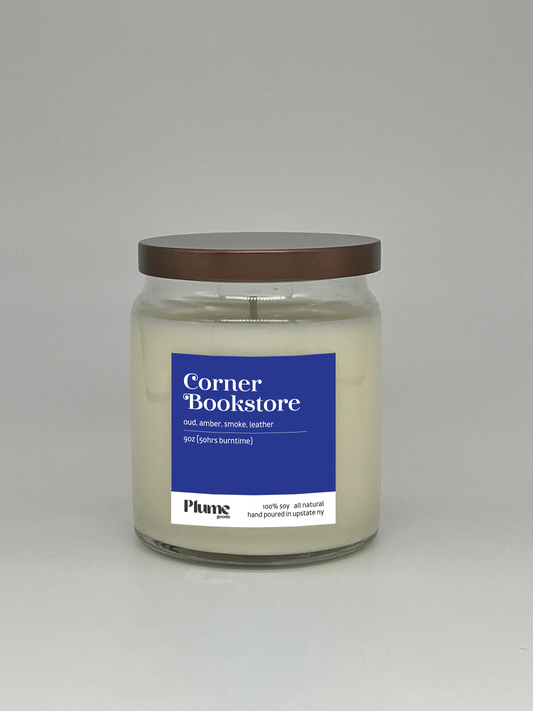 luxury bookstore soy candle corner bookstore